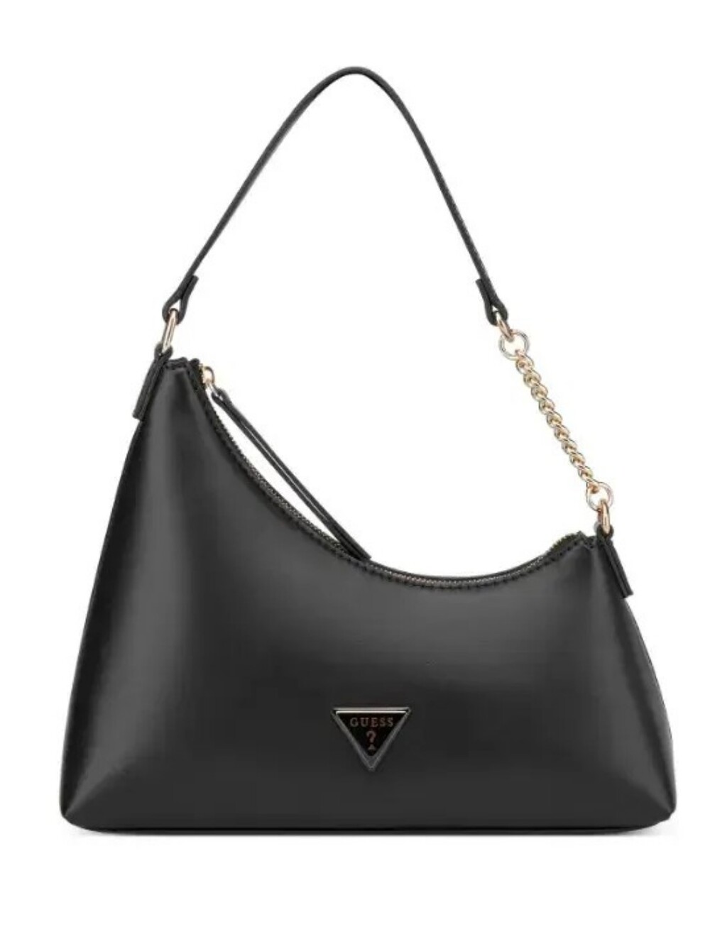 GUESS Black Shoulder Bag with Gold Chain Accent